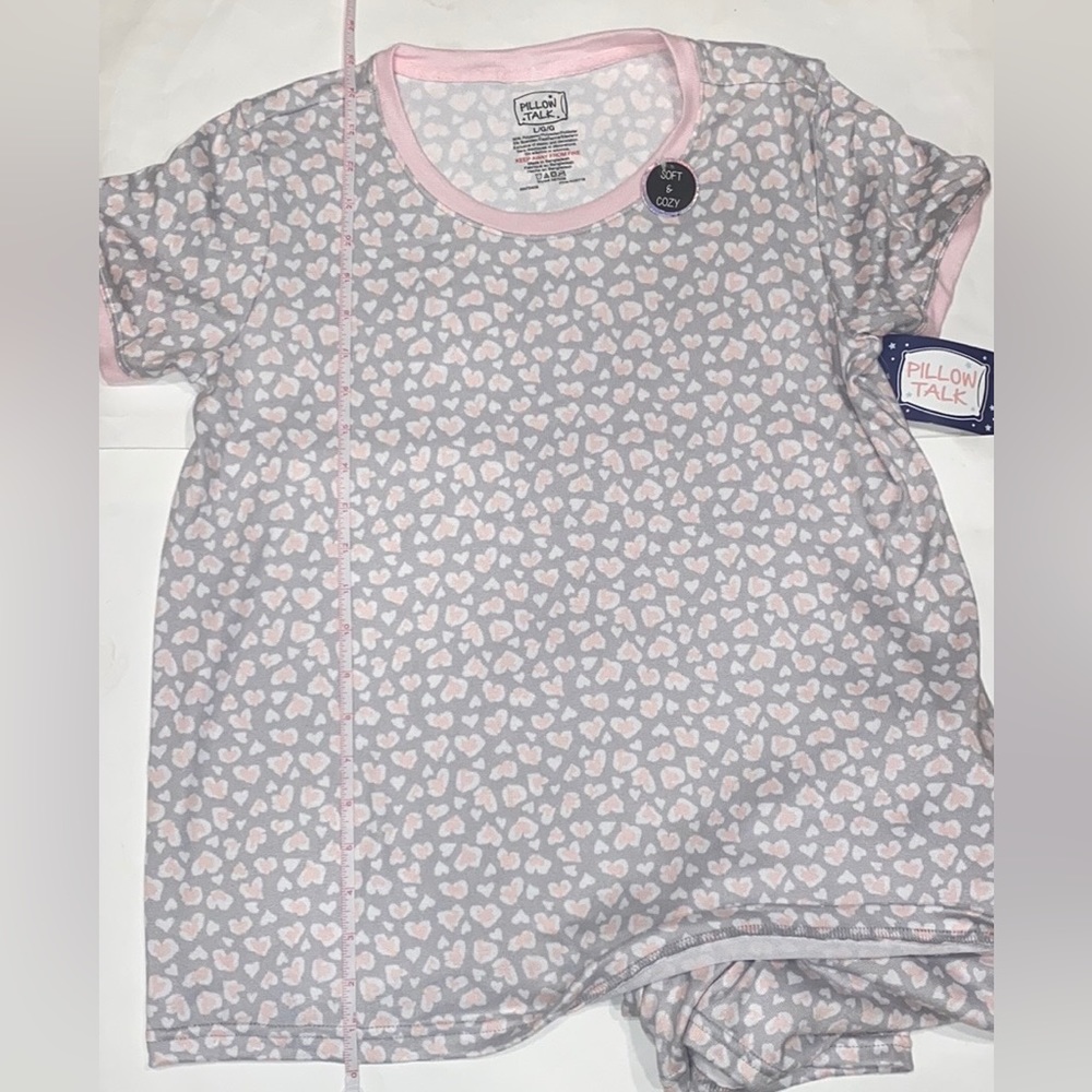 Pajamas Pillow Talk 2PC shorts short sleeve Valentines Day soft cozy Large